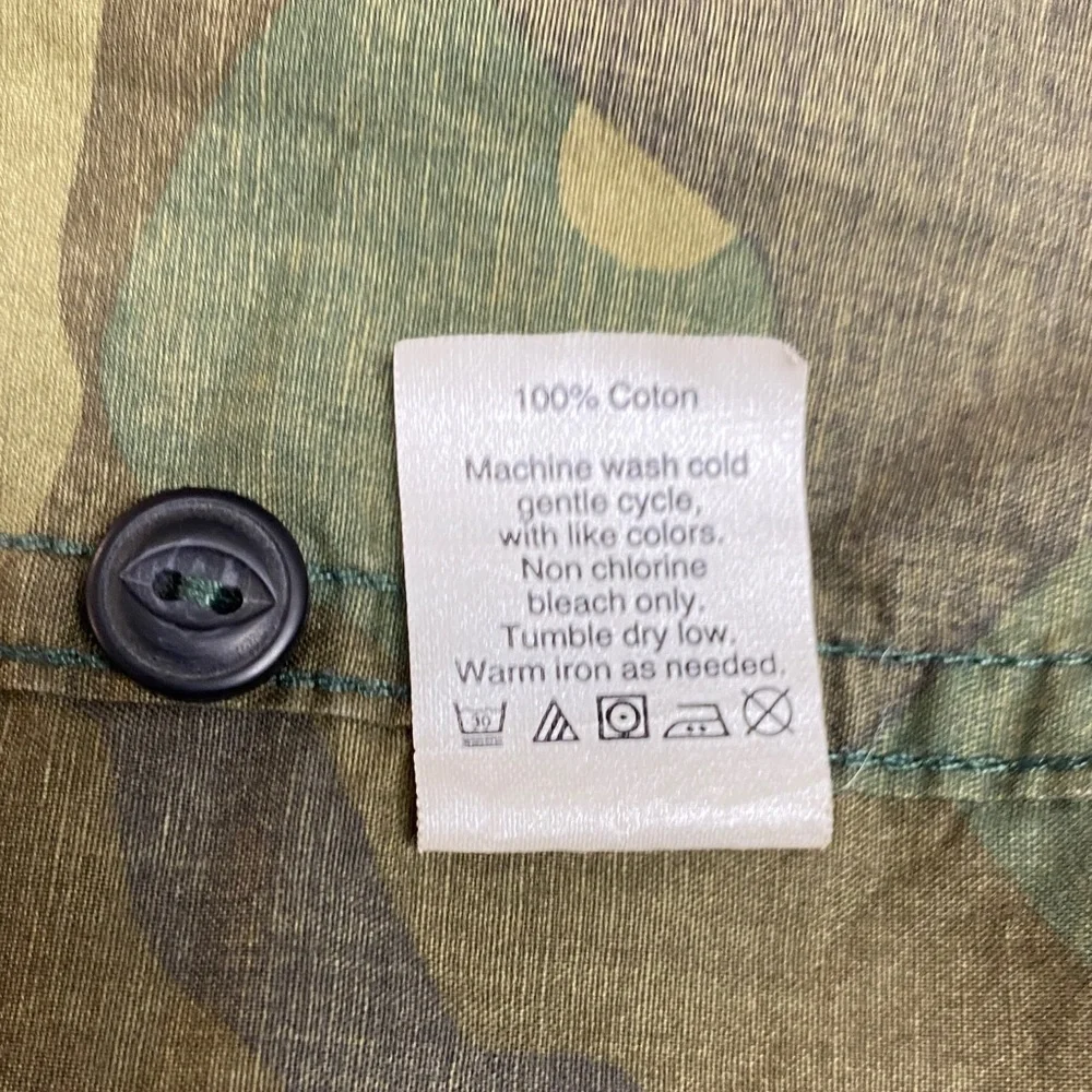 J.Crew Camo Button Up Shirt XS 100% Cotton Utility Military Streetwear